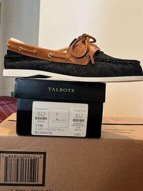 Talbots Boat Sider preppy tie Loafers - size 11